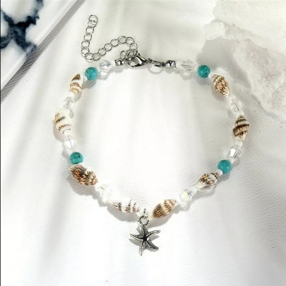 🐚New Starfish Shell Beach Ankle Bracelet - Picture 8 of 8